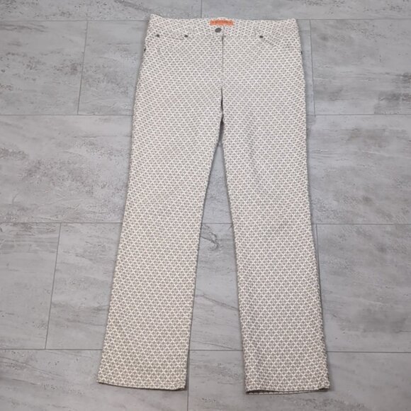 3/$20 LouLou Diamond Straight Leg Pants Stretch Patterned Textured Neutral - Picture 8 of 8